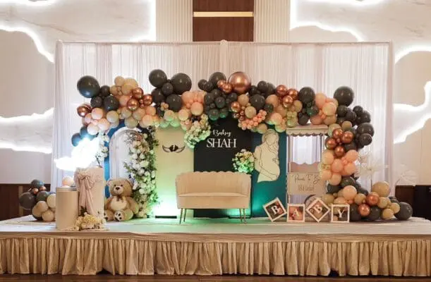 Baby shower balloon arch in Brampton
