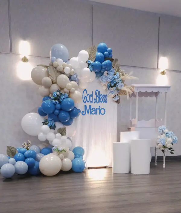 Baptism Balloon Decor Package – Blue & White Theme (for Boys)