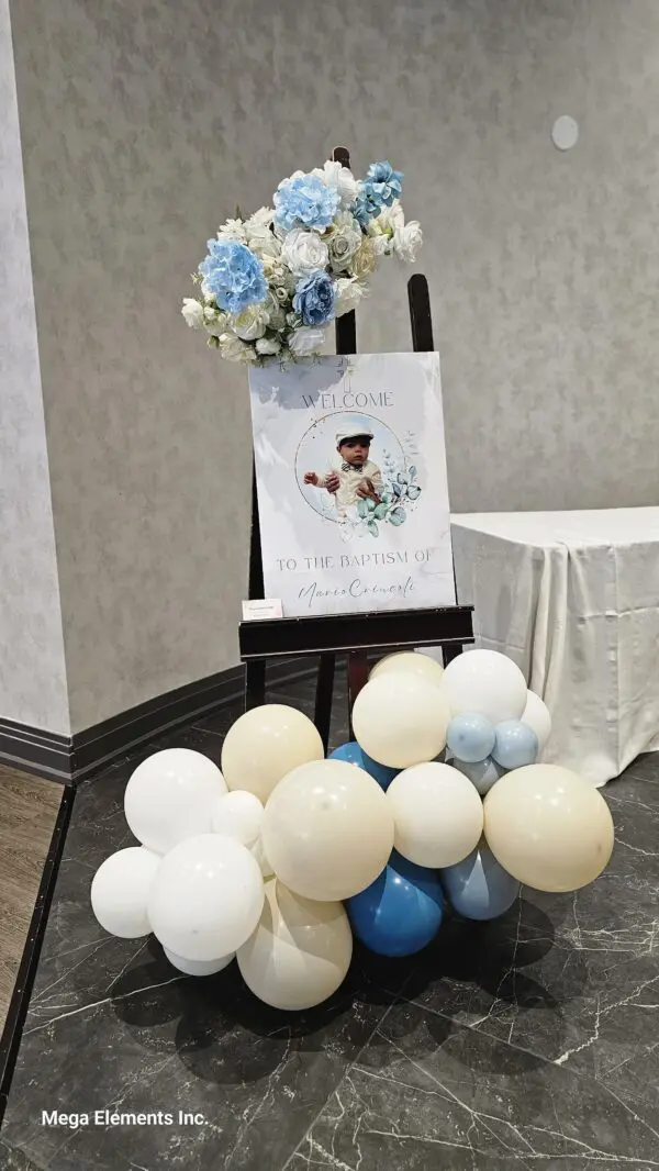 Baptism Balloon Decor Package – Blue & White Theme (for Boys) - Image 3