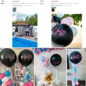 Confetti Boy Or Girl Gender Reveal Black Balloon 4