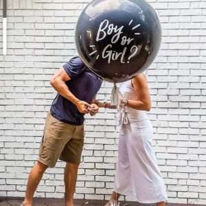 Confetti Boy Or Girl Gender Reveal Black Balloon 5