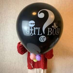 Confetti Boy Or Girl Gender Reveal Black Balloon 3