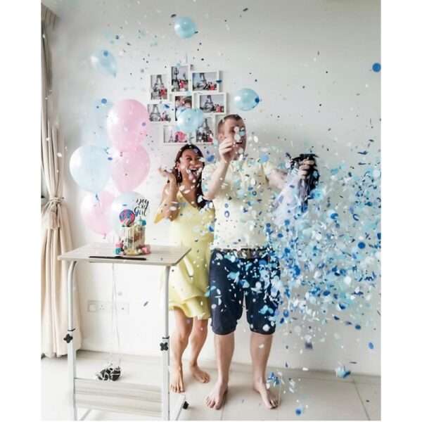 Confetti Boy Or Girl Gender Reveal Black Balloon 2