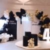 Elegant Birthday Balloon Decor – Chrome Blue, Silver & White Theme - Image 3