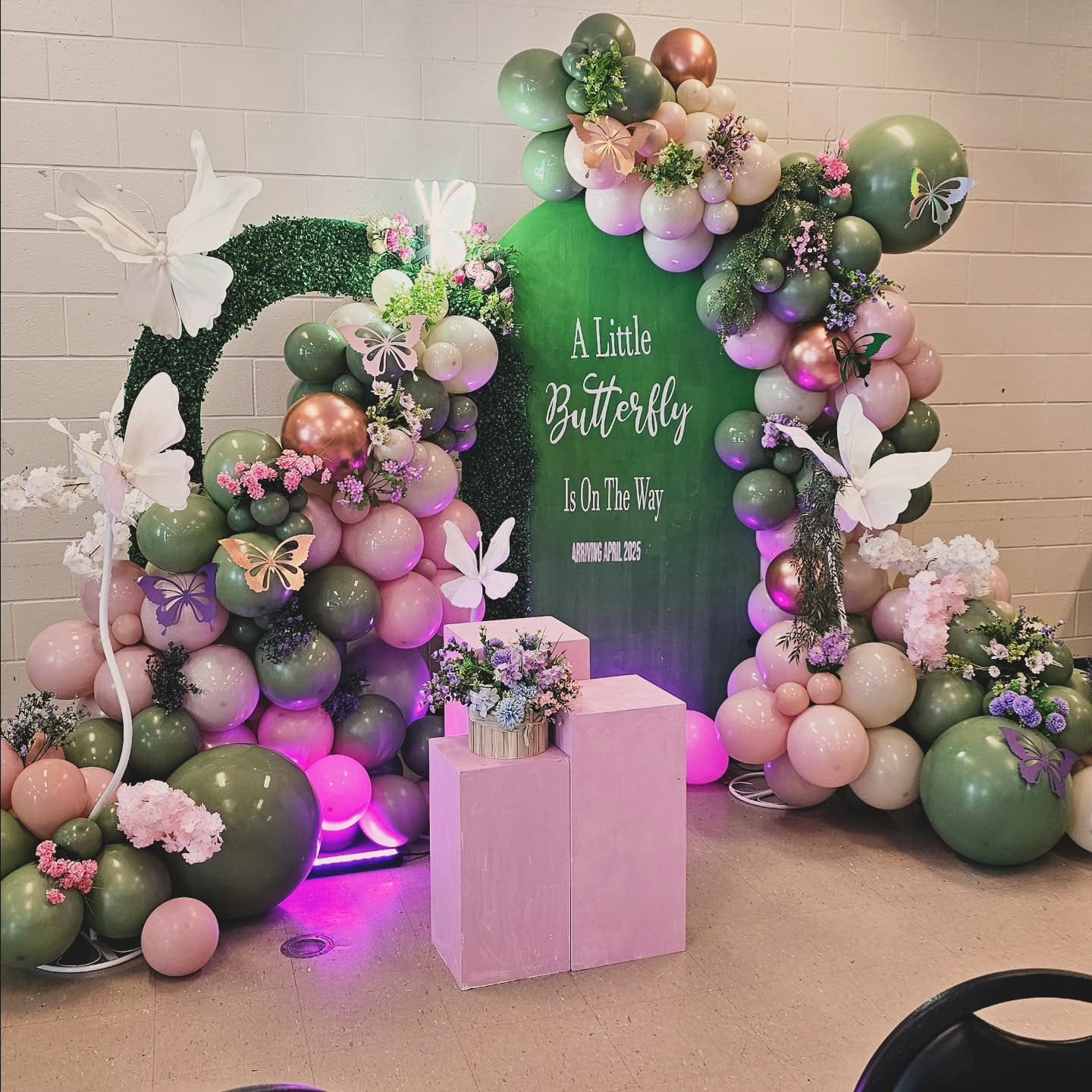 Blush pink baby girl shower balloon decoration in Toronto by Mega Elements