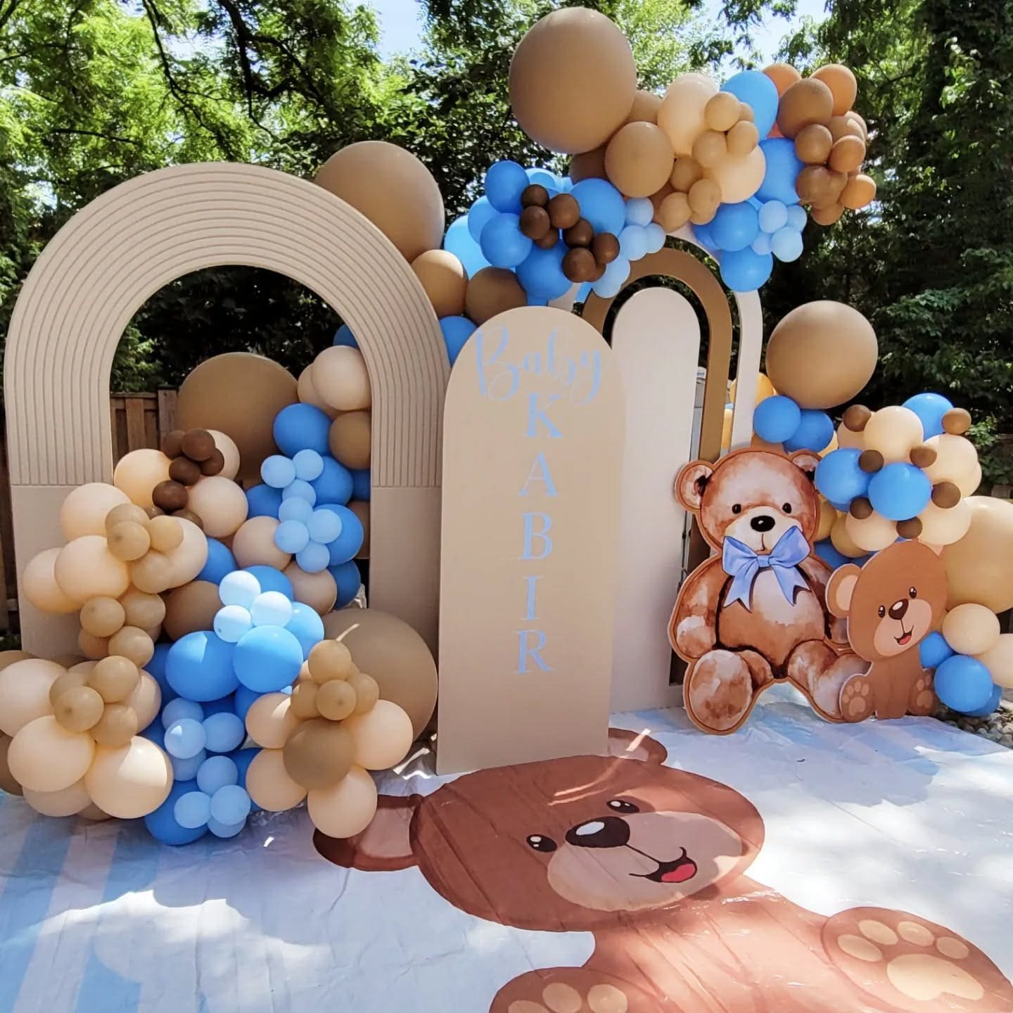 Teddy bear theme baby boy shower balloon decor in Toronto by Mega Elements